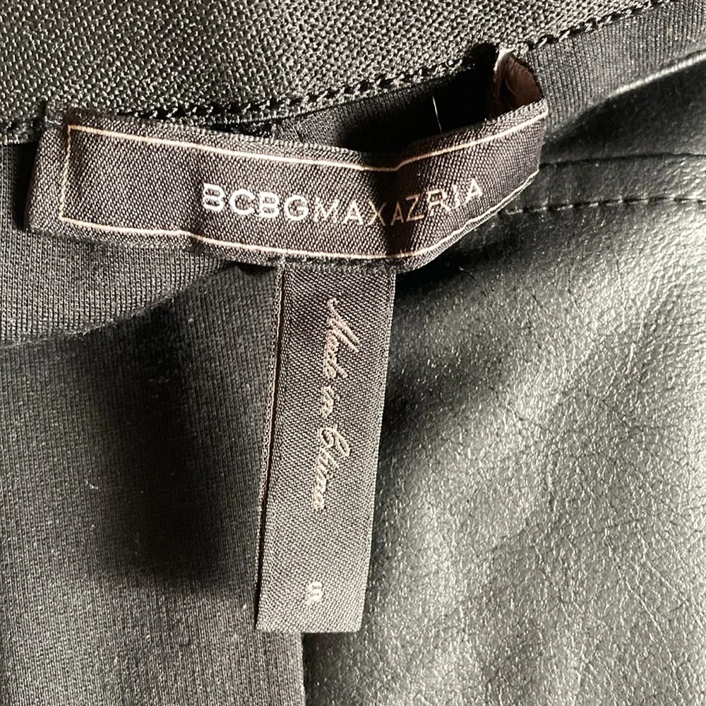 BCBGMaxazria Black Leather Look Pants